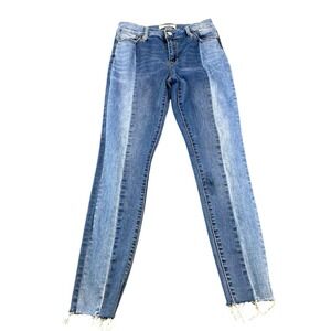 Pacsun Two Tone‎ Jeans High Rise Skinny Ankle Frayed Hem Denim Blue Size 26